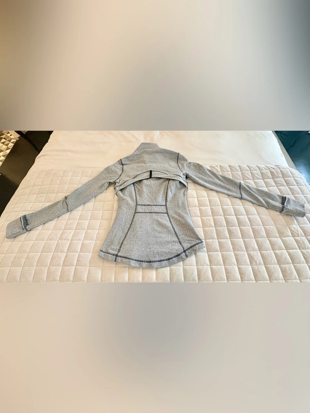 Lululemon Define Jacket Herringbone Grey Black Size 6 Full Zip Fitted EUC